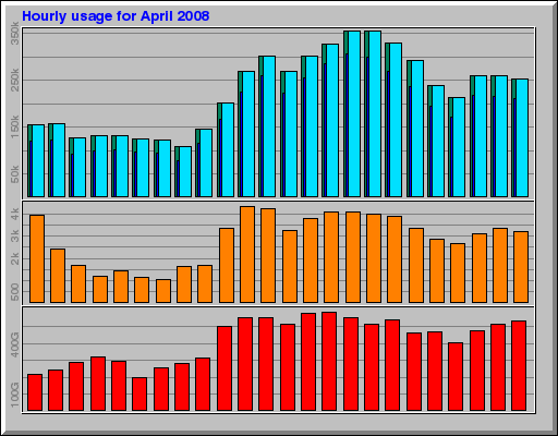 Hourly usage for April 2008