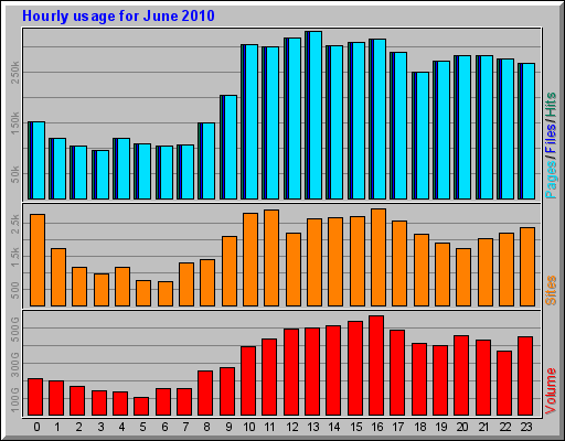 Hourly usage for June 2010