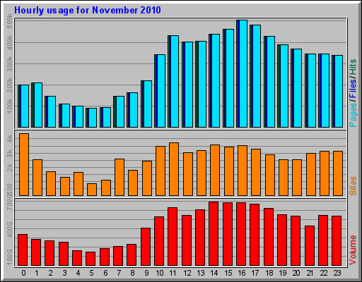 Hourly usage for November 2010