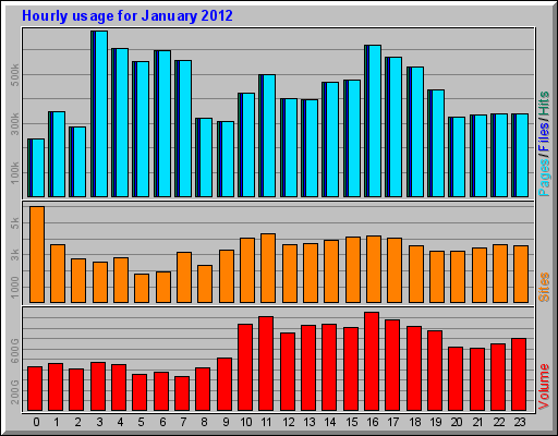 Hourly usage for January 2012