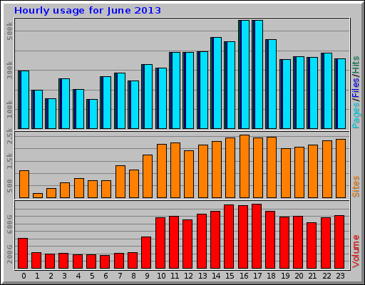 Hourly usage for June 2013