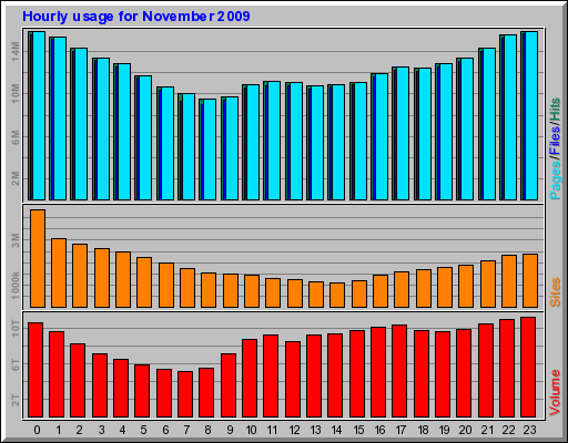 Hourly usage for November 2009