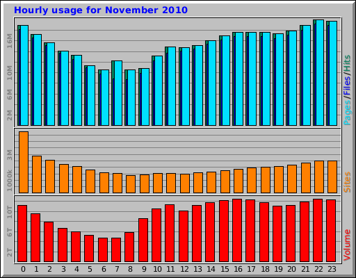 Hourly usage for November 2010