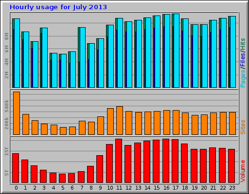 Hourly usage for July 2013