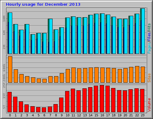 Hourly usage for December 2013