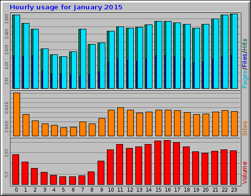 Hourly usage for January 2015